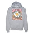 thumbnail image 1 of Wild Bobby Retro Better Together Daisy Smiley Face Checkered Background Vintage Unisex Hoodie Sweatshirt, Heather Grey, X-Large, 1 of 6