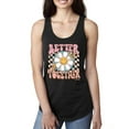 thumbnail image 1 of Wild Bobby Retro Better Together Daisy Smiley Face Checkered Background Vintage Women Racerback Tank Top, Black, Small, 1 of 6