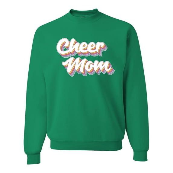 Wild Bobby Retro Cheer Mom Girl Sports Unisex Crewneck Graphic Sweatshirt, Kelly, XX-Large
