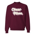 thumbnail image 1 of Wild Bobby Retro Cheer Mom Girl Sports Unisex Crewneck Graphic Sweatshirt, Maroon, X-Large, 1 of 5
