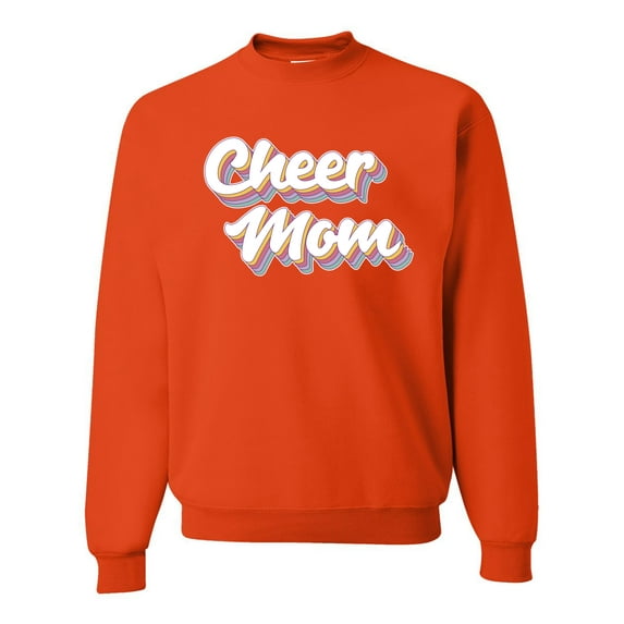 Wild Bobby Retro Cheer Mom Girl Sports Unisex Crewneck Graphic Sweatshirt, Orange, Medium