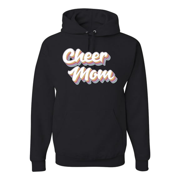 Wild Bobby Retro Cheer Mom Girl Sports Unisex Graphic Hoodie Sweatshirt, Black, Small