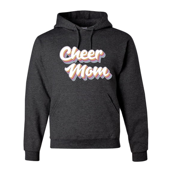 Wild Bobby Retro Cheer Mom Girl Sports Unisex Graphic Hoodie Sweatshirt, Heather Black, Medium
