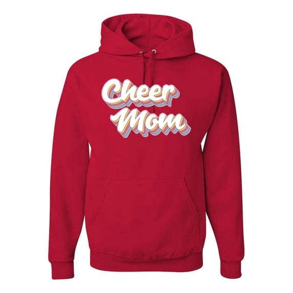 Wild Bobby Retro Cheer Mom Girl Sports Unisex Graphic Hoodie Sweatshirt, Red, Large