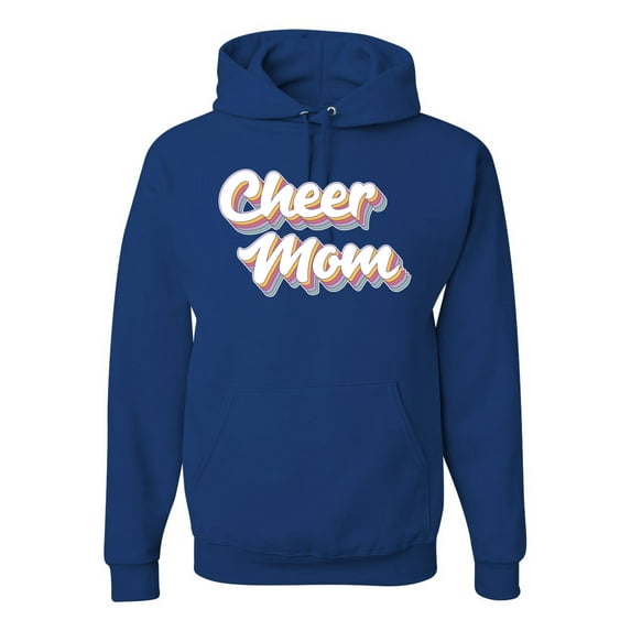 Wild Bobby Retro Cheer Mom Girl Sports Unisex Graphic Hoodie Sweatshirt, Royal, X-Large