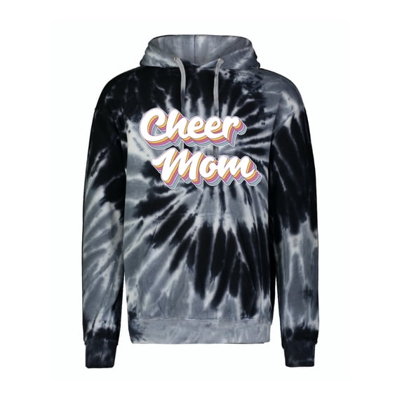 Wild Bobby Retro Cheer Mom Girl Sports Unisex Graphic Hoodie Sweatshirt, Spiral Black, XX-Large