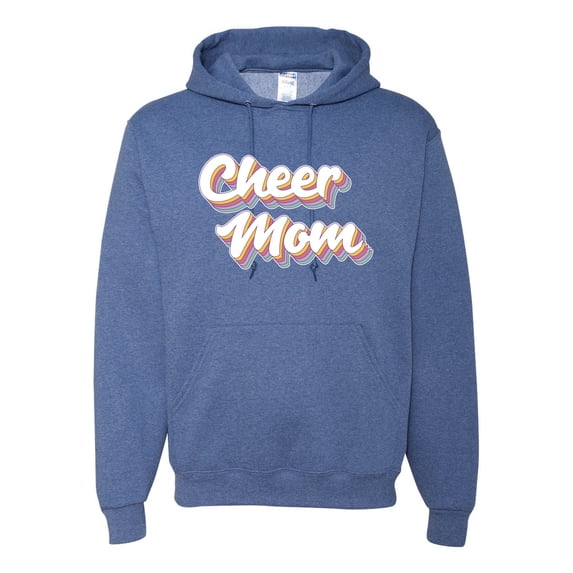 Wild Bobby Retro Cheer Mom Girl Sports Unisex Graphic Hoodie Sweatshirt, Vintage Heather Blue, 3X-Large