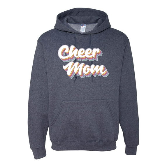 Wild Bobby Retro Cheer Mom Girl Sports Unisex Graphic Hoodie Sweatshirt, Vintage Heather Navy, Large