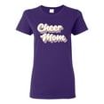 thumbnail image 1 of Wild Bobby Retro Cheer Mom Girl Sports Women Graphic Tee, Purple, Small, 1 of 5