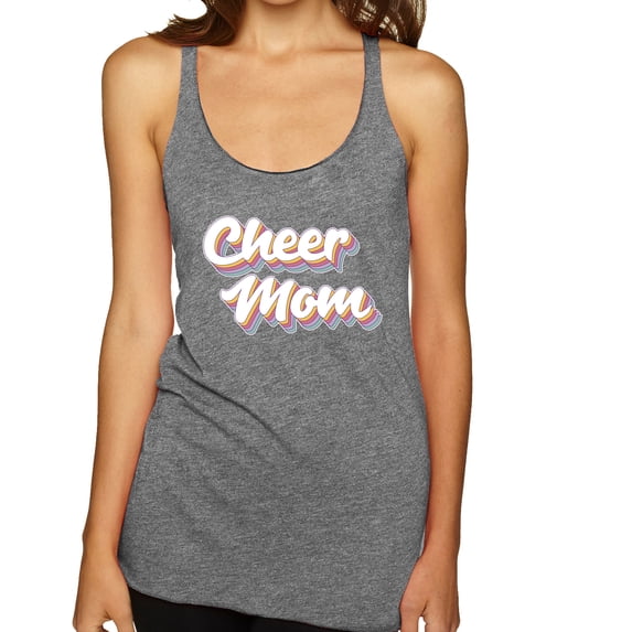 Wild Bobby Retro Cheer Mom Girl Sports Women Tri-Blend Racerback Tank Top, Premium Heather, Large