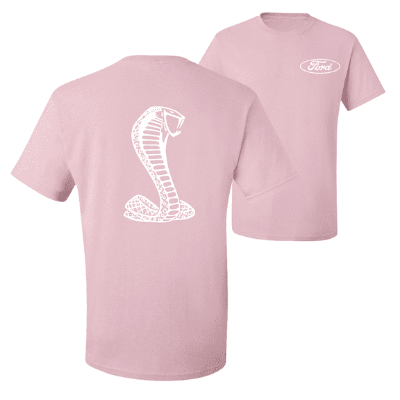 Wild Bobby, Retro Ford Shelby Cobra Emblem Vintage White Logo F&B Front & Back Cars T-Shirt