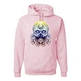 thumbnail image 1 of Wild Bobby, Retro Mosaic Style Floral Trippy Skulls Fashion Graphic Hoodie Sweatshirt, Light Pink, 2XL, 1 of 1