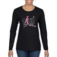 thumbnail image 1 of Wild Bobby Ribbon Pink Spread the Hope Find the Cure USA Flag Sleeve Breast Cancer Awareness Women Graphic Long Sleeve T-Shirt, Black, Small, 1 of 6