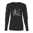 thumbnail image 1 of Wild Bobby, Ribbon Pink Spread the Hope Find the Cure USA Flag Sleeve Breast Cancer Awareness Women Long Sleeve Tee, Black, Small, 1 of 6