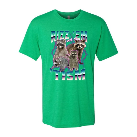 Wild Bobby Rizz Em With the Tism Autistic Raccoons - Funny Autism Deep Fried Brain Rot Raccoon Meme Men Premium Tri Blend Tee