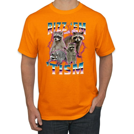 Wild Bobby Rizz Em With the Tism Autistic Raccoons - Funny Autism Deep Fried Brain Rot Raccoon Meme Men Tee