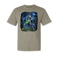 thumbnail image 1 of Wild Bobby, Rocking Out Skeleton Playing Guitar, Streetwear, Garment-Dyed Washed Look Short Sleeve T-Shirt, Sand, Large, 1 of 3