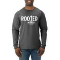 thumbnail image 1 of Wild Bobby Rooted in Christ Inspirational/Christian Men Long Sleeve Shirt, Heather Black, Large, 1 of 5