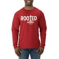 thumbnail image 1 of Wild Bobby Rooted in Christ Inspirational/Christian Men Long Sleeve Shirt, Red, Small, 1 of 5
