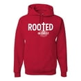 thumbnail image 1 of Wild Bobby Rooted in Christ Inspirational/Christian Unisex Graphic Hoodie Sweatshirt, Red, X-Large, 1 of 5