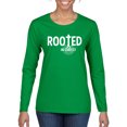 thumbnail image 1 of Wild Bobby Rooted in Christ Inspirational/Christian Women Graphic Long Sleeve Tee, Kelly, Large, 1 of 5