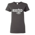 thumbnail image 1 of Wild Bobby Rooted in Christ Inspirational/Christian Women Graphic Tee, Charcoal, Small, 1 of 5