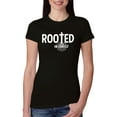thumbnail image 1 of Wild Bobby Rooted in Christ Inspirational/Christian Women Slim Fit Junior Tee, Black, Small, 1 of 5