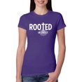 thumbnail image 1 of Wild Bobby, Rooted in Christ Inspirational/Christian Women Slim Fit Junior Tee, Purple Rush, Large, 1 of 5