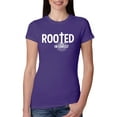 thumbnail image 1 of Wild Bobby Rooted in Christ Inspirational/Christian Women Slim Fit Junior Tee, Purple Rush, Small, 1 of 5