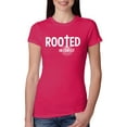 thumbnail image 1 of Wild Bobby, Rooted in Christ Inspirational/Christian Women Slim Fit Junior Tee, Raspberry, XX-Large, 1 of 5