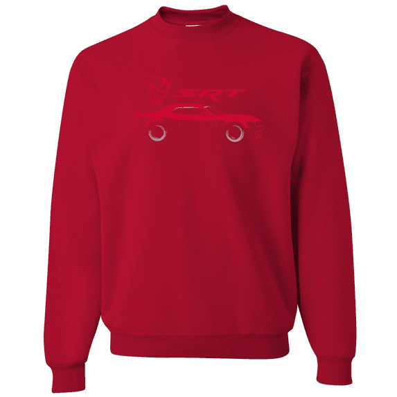 Wild Bobby, SRT Demon Speedster Racing Car Silhouette Emblem Cars and Trucks Crewneck Graphic Sweatshirt