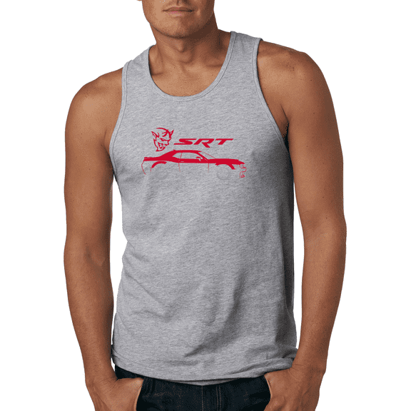 Wild Bobby, SRT Demon Speedster Racing Car Silhouette Emblem Cars and Trucks Graphic Tank Top