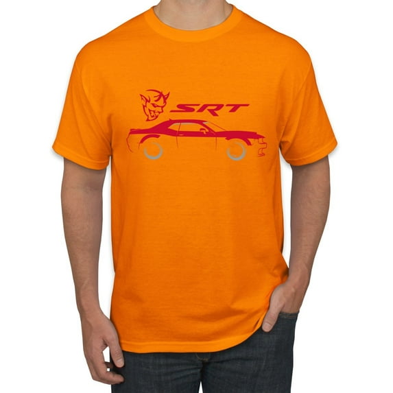 Wild Bobby, SRT Silhouette Street Racing Viper, Cars and Trucks, Men Graphic Tee, Orange, 4X-Large