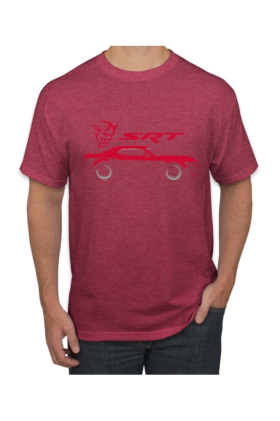 , SRT Silhouette Street Racing Viper, Cars and Trucks, Men Graphic Tee, Vintage Heather Red, Small
