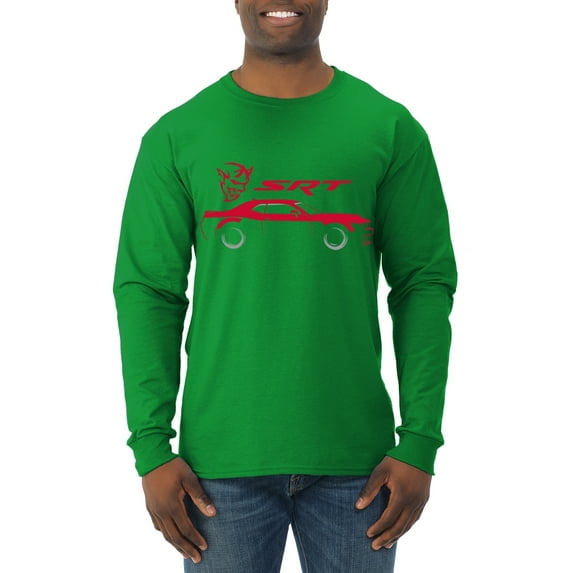 Wild Bobby, SRT Silhouette Street Racing Viper, Cars and Trucks, Men Long Sleeve Shirt, Kelly, X-Large