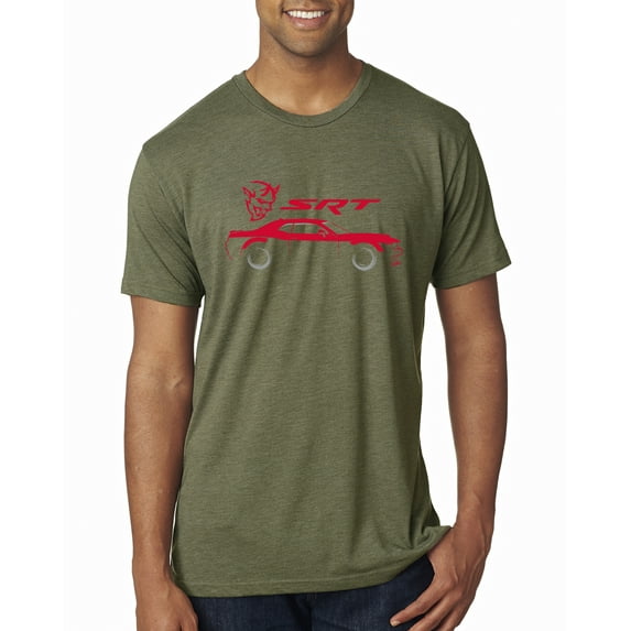 Wild Bobby, SRT Silhouette Street Racing Viper, Cars and Trucks, Men Premium Tri Blend Tee, Military Green, X-Large