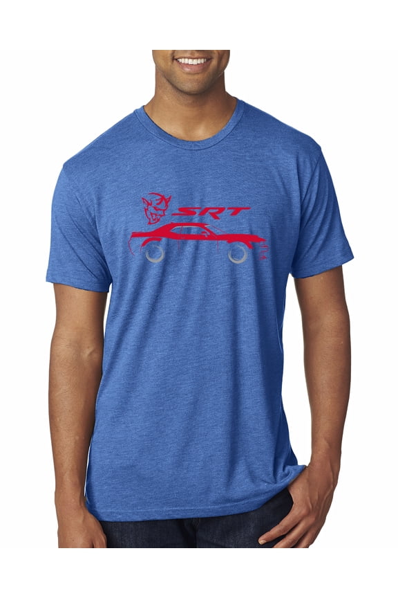 , SRT Silhouette Street Racing Viper, Cars and Trucks, Men Premium Tri Blend Tee, Vintage Royal, X-Large