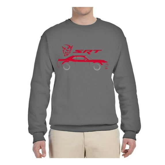 Wild Bobby, SRT Silhouette Street Racing Viper, Cars and Trucks, Unisex Crewneck Graphic Sweatshirt, Charcoal, Large