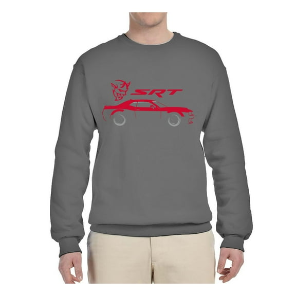 Wild Bobby, SRT Silhouette Street Racing Viper, Cars and Trucks, Unisex Crewneck Graphic Sweatshirt, Charcoal, XX-Large