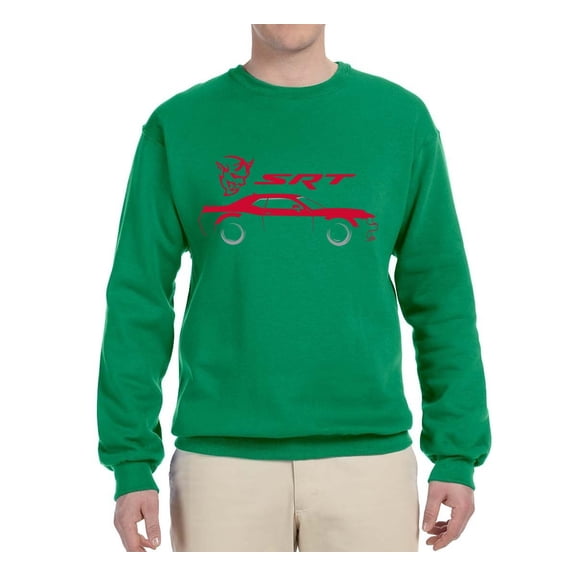 Wild Bobby, SRT Silhouette Street Racing Viper, Cars and Trucks, Unisex Crewneck Graphic Sweatshirt, Kelly, X-Large