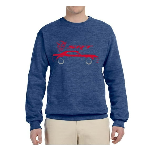 Wild Bobby, SRT Silhouette Street Racing Viper, Cars and Trucks, Unisex Crewneck Graphic Sweatshirt, Vintage Heather Blue, Medium