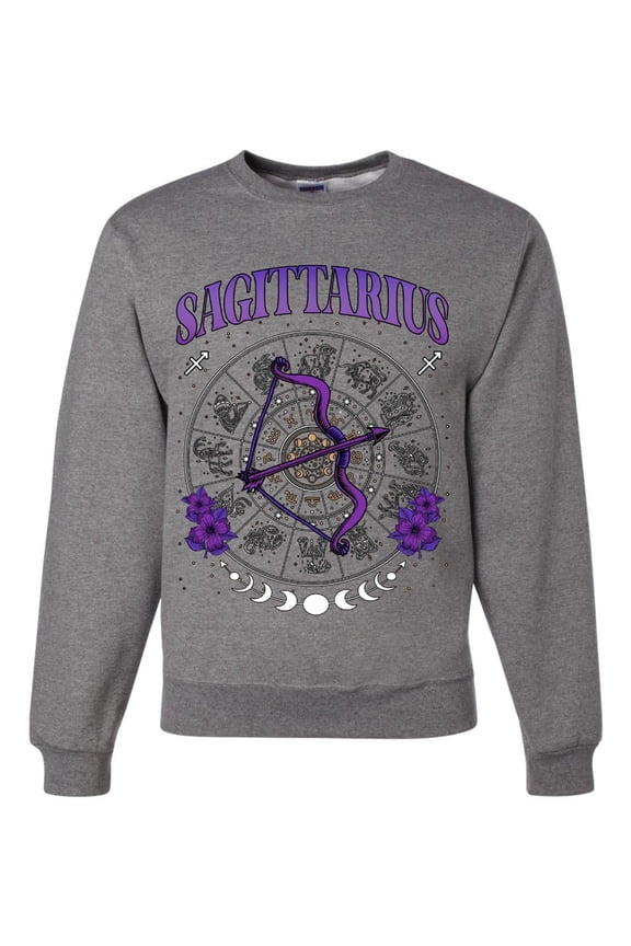Sagittarius Archer Bow Arrow Fire Sign, November 22 December 21, Constellations Horoscope Zodiac Birthday Birth Month Stone Gift for Men Women Unisex Crewneck Sweatshirt