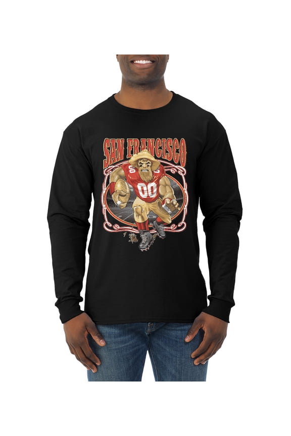 , San Francisco Fan | SF Fantasy Football ,Sports, Men Long Sleeve Shirt, Black, Large