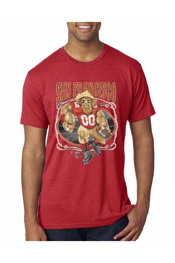 , San Francisco Fan | SF Fantasy Football ,Sports, Men Premium Tri Blend Tee, Vintage Red, X-Large