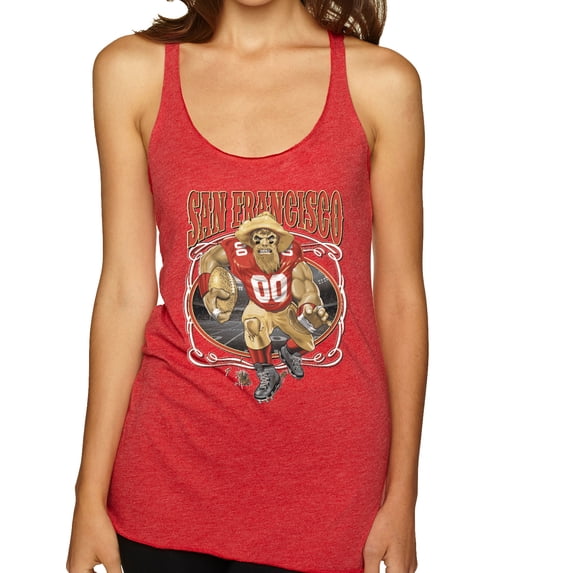 Wild Bobby, San Francisco Fan | SF Fantasy Football ,Sports, Women Tri-Blend Racerback Tank Top, Vintage Red, Large