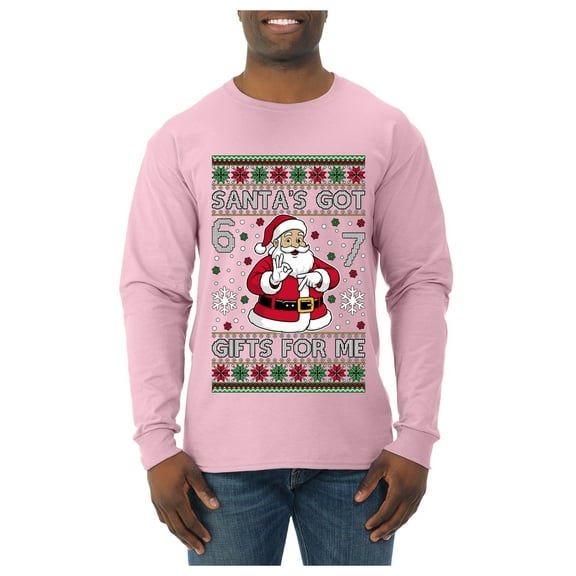 Wild Bobby Santa's Got 6 7 Gifts For Me Christmas Sweater | Funny Holiday Men Long Sleeve Shirt