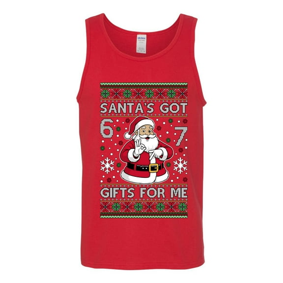 Wild Bobby Santa's Got 6 7 Gifts For Me Christmas Sweater | Funny Holiday Men Tank Top
