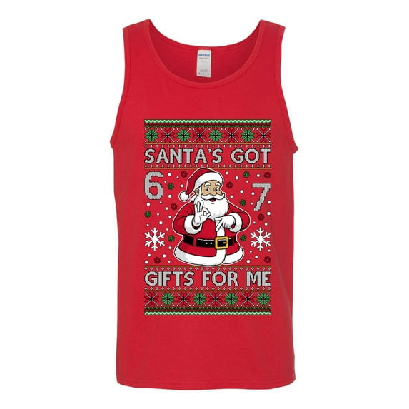 Wild Bobby Santa's Got 6 7 Gifts For Me Christmas Sweater | Funny Holiday Men Tank Top
