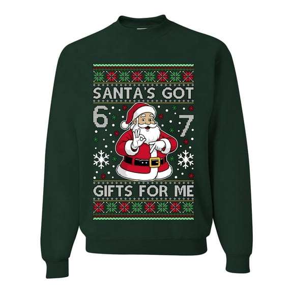 Wild Bobby Santa's Got 6 7 Gifts For Me Christmas Unisex Sweater | Funny Holiday Unisex Crewneck Sweatshirt