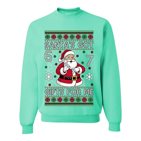 Wild Bobby Santa's Got 6 7 Gifts For Me Christmas Unisex Sweater | Funny Holiday Unisex Crewneck Sweatshirt